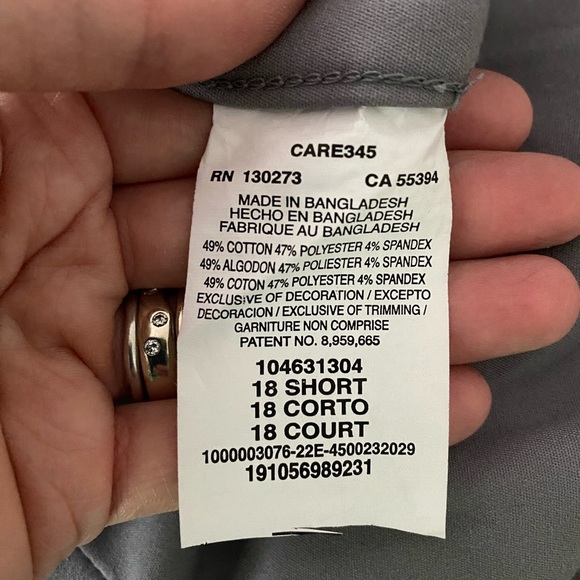 Lee Regular Fit Straight Leg Size 18 Short Gray Pants Mid Rise Secretly Shapes - Picture 4 of 7